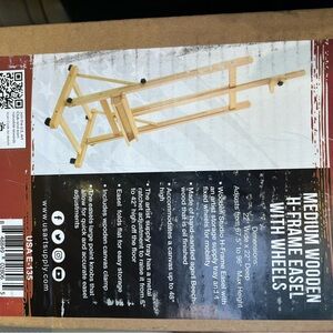Medium Wooden H-Frame Easel with Wheels